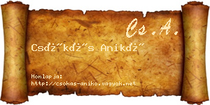 Csókás Anikó névjegykártya
