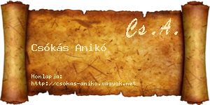 Csókás Anikó névjegykártya
